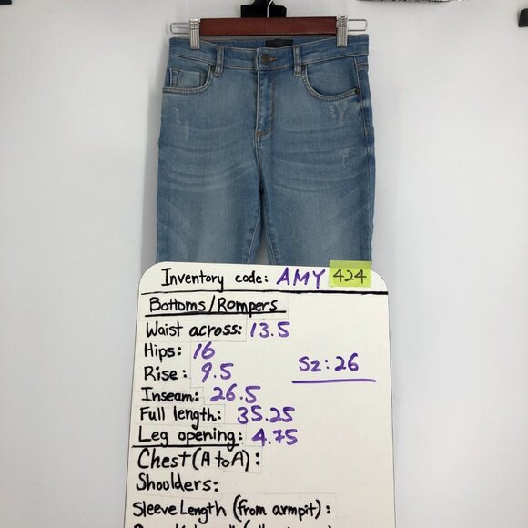 Tailor Made Med-Light Wash High  Rise Lightly Distressed Skinny Barcelona Jeans - Picture 14 of 16